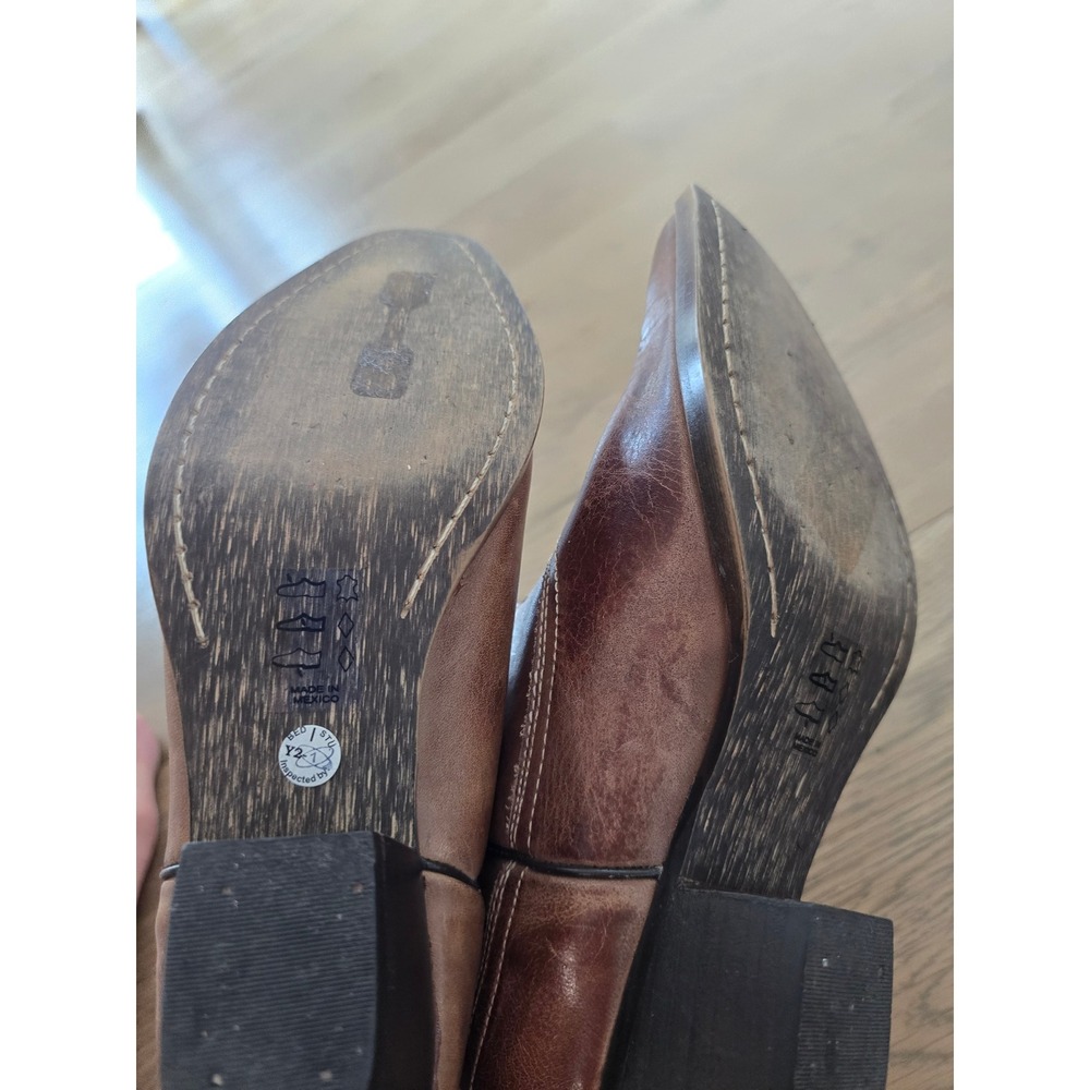 Bed Stu Brown Leather Western Ankle Boots Pointed Toe Stitched Distressed Size 6 - Picture 5 of 7